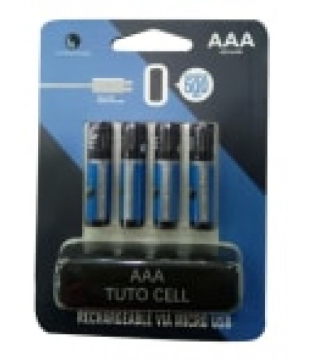 TUTONICA RECHARGEABLE AAA BATTERY WITH MICRO USB CABLE 