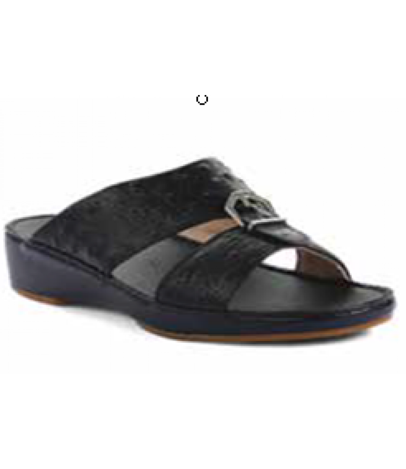 Black Cow Ostrich Leather Custom made Ortho Arabic Sandals