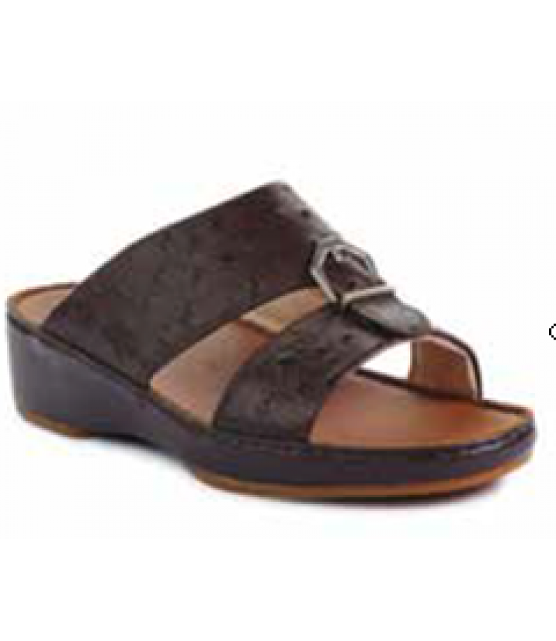Brown Original Ostrich Leather Custom made Ortho Arabic Sandals