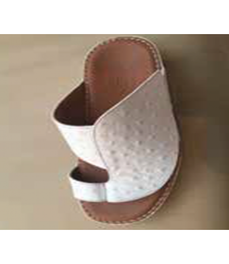 White Cow Ostrich Leather Custom made Ortho Arabic Sandals