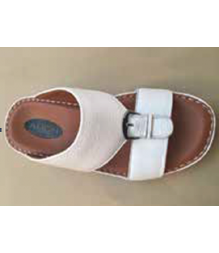 White Original Deer Leather Custom made Ortho Arabic Sandals