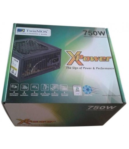 TWINMOS 750W POWER SUPPLY- X-POWER WITH 12CM COOLING FAN