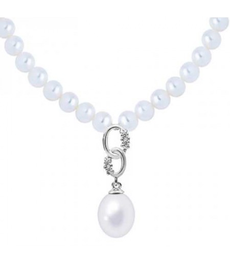 Joyalukkas Silver Pearl Necklace Set QPSL1S