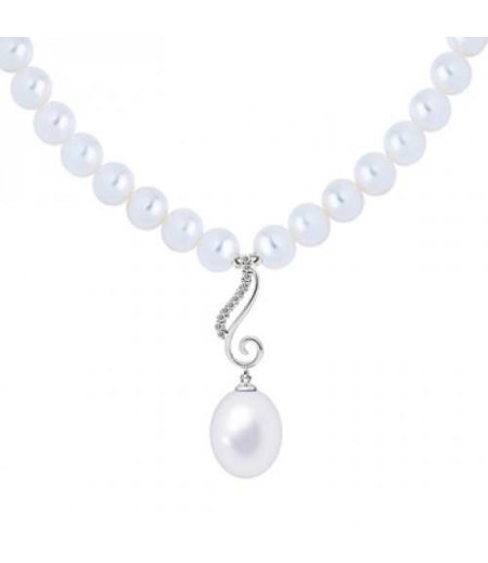 Joyalukkas Silver Pearl Necklace QPSL3