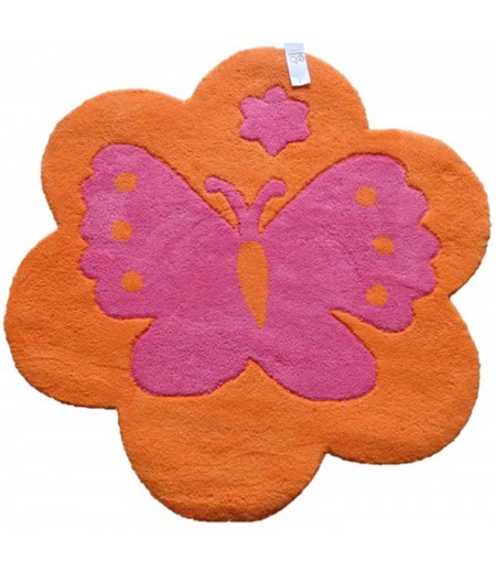 Orange Pink Butterfly Foot Mats