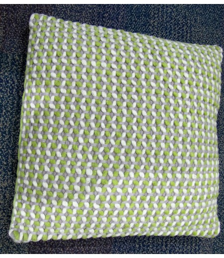 Lime Green Woven Cushion Cover