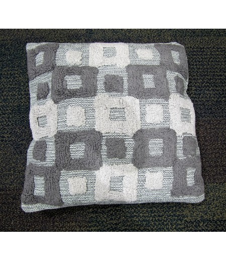 Charcoal Gray Geometric Woven Cushion Cover