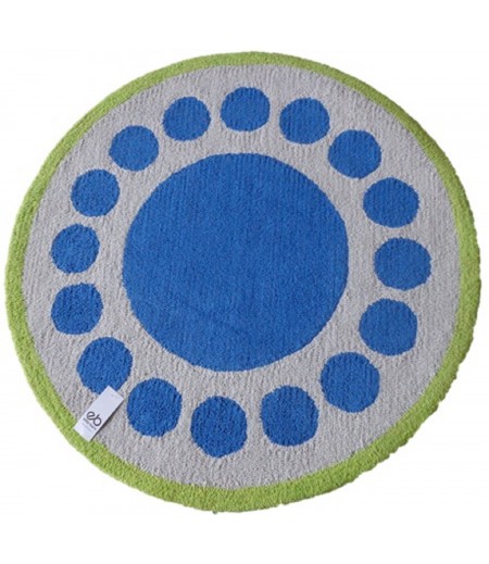 Round Big Dotted Blue Foot Mats
