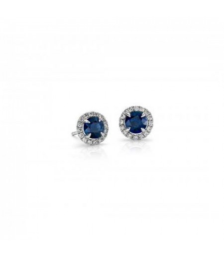 Palazo Jewellery Blue Sapphire Diamond Studs